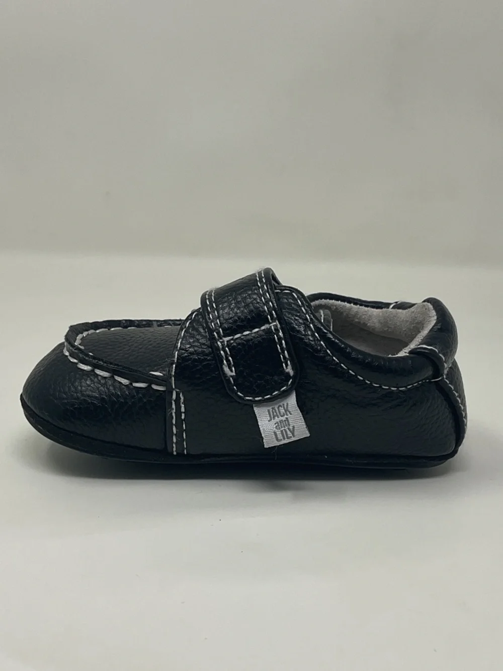 Black Baby Walker Loafers with velcro strap size 12 to 18 months